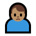 🙍🏽‍♂️ man frowning: medium skin tone display on Windows